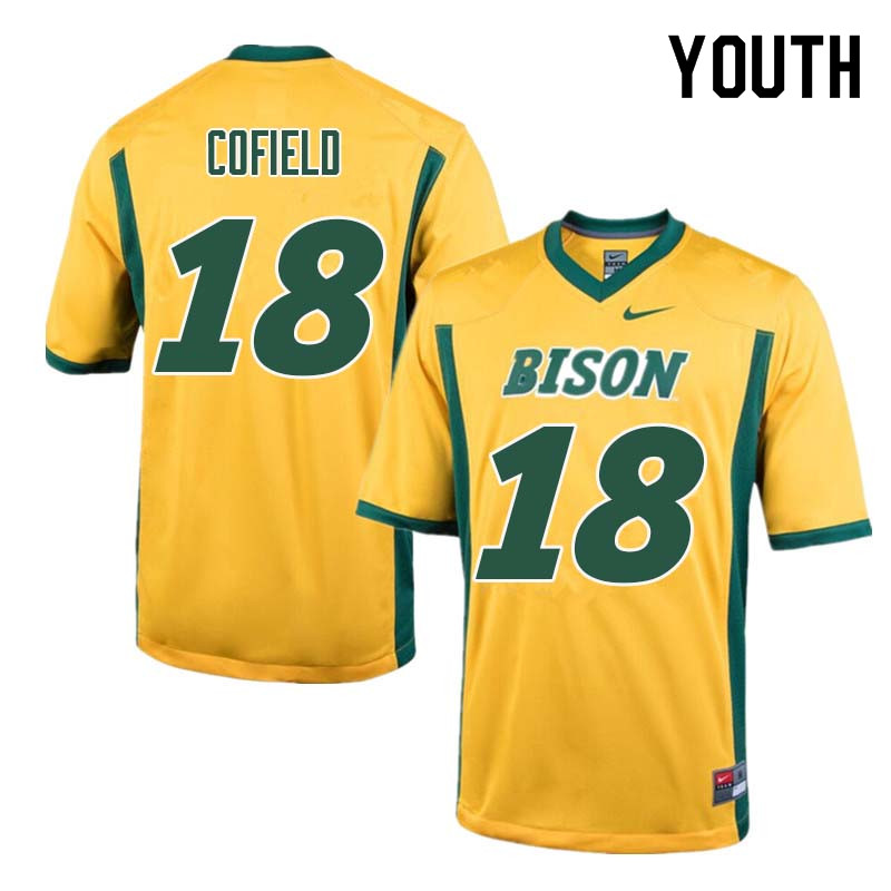 Youth #18 Adam Cofield North Dakota State Bison College Football Jerseys Sale-Yellow - Click Image to Close